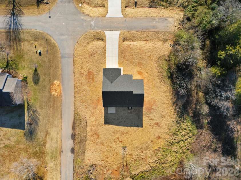 103 Willies Lane, Olin, NC 28660.  MLS# CAR4332219, YatesRealty ID 13950. Ariel shot above house