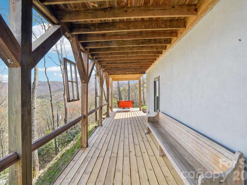 1426 Setzer Cove Road, Maggie Valley, NC 28751.  MLS# CAR4249259, YatesRealty ID 13972. Lower deck with expansive room 