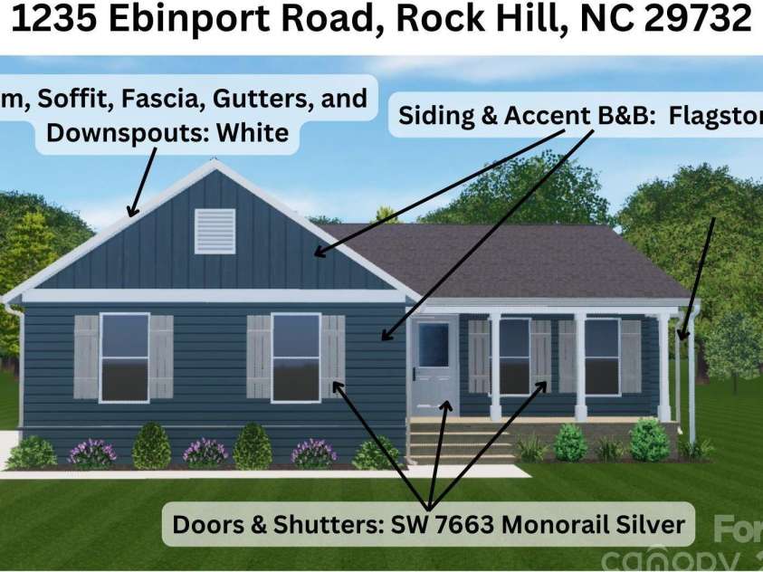 1235 Ebinport Road, Rock Hill, SC 29732.  MLS# CAR4211294, YatesRealty ID 13976. Exterior Color Selections