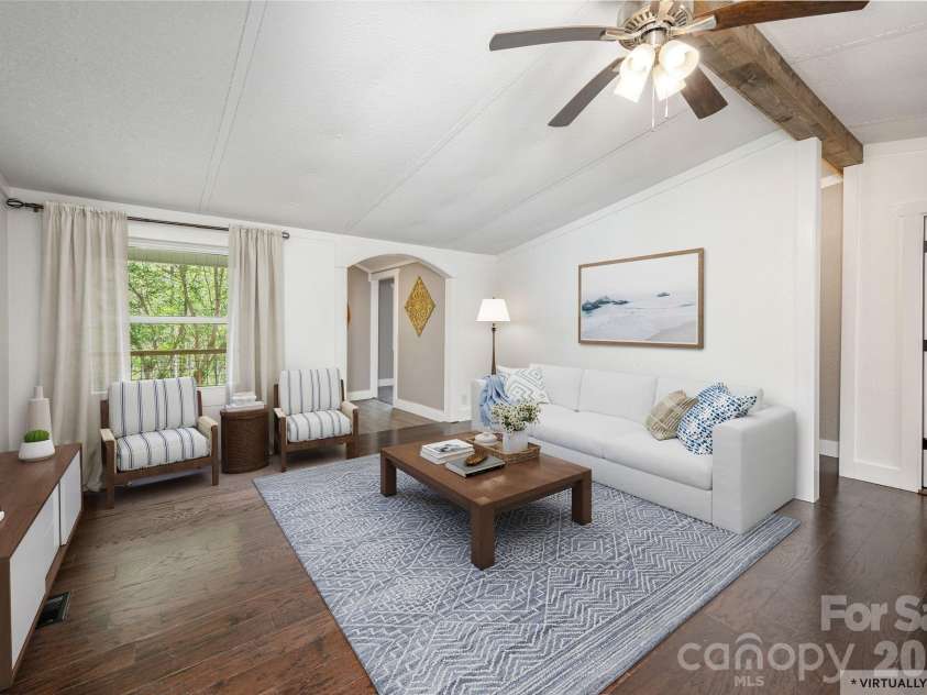 37 Camden Way, Rosman, NC 28772.  MLS# CAR4366138, YatesRealty ID 13983. Virtual Living Room