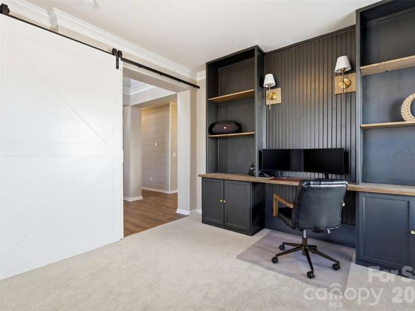 6004 Brook Valley Run, Monroe, NC 28110.  MLS# CAR4344182, YatesRealty ID 13984. Custom barn door