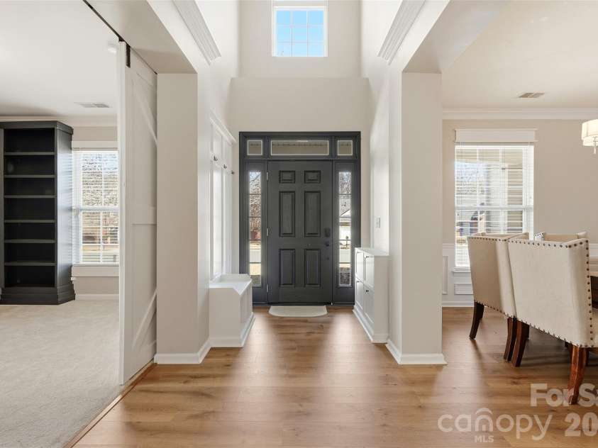 6004 Brook Valley Run, Monroe, NC 28110.  MLS# CAR4344182, YatesRealty ID 13984. Front foyer w/ custom drop zone
