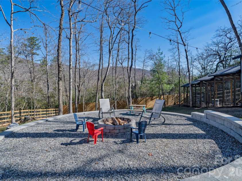 26 Pineview Road, Fairview, NC 28730.  MLS# CAR4357882, YatesRealty ID 13989. Fire pit