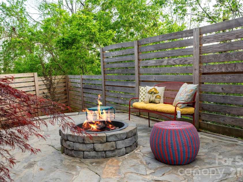 47 Mulberry Street, Asheville, NC 28804.  MLS# CAR4357444, YatesRealty ID 14018. Hardscape patio includes firepit