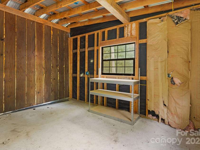 206 Willow Lane, Rosman, NC 28772.  MLS# CAR4290830, YatesRealty ID 1402. Barn/Shop interior