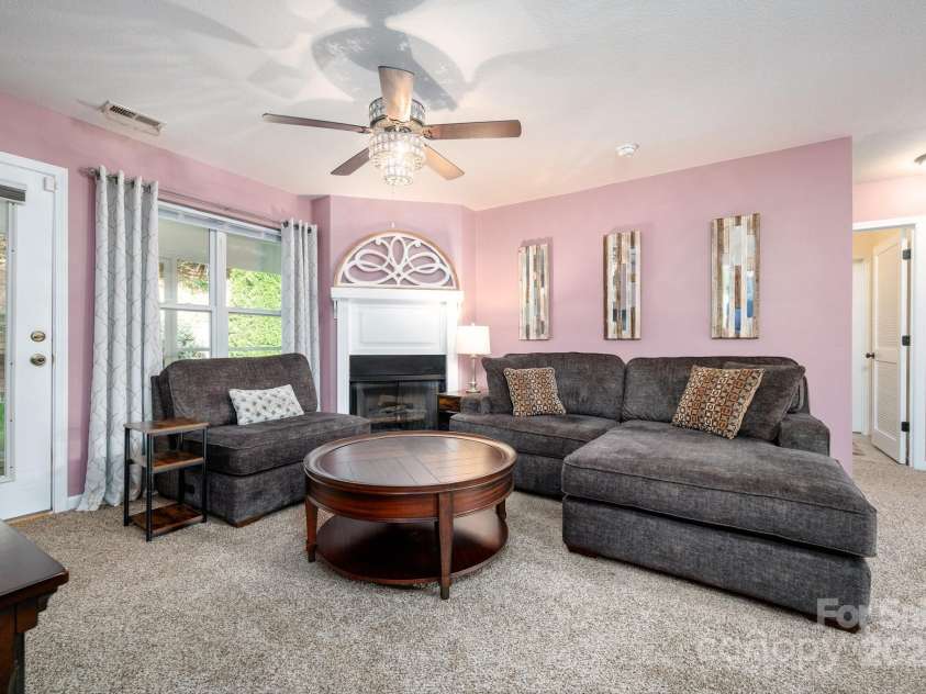 206 Carrington Place, Arden, NC 28704.  MLS# CAR4249528, YatesRealty ID 14027. Cozy living room, natural light