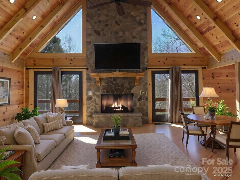 214 Whitney Boulevard, Lake Lure, NC 28746.  MLS# CAR4231828, YatesRealty ID 1404. Great Room