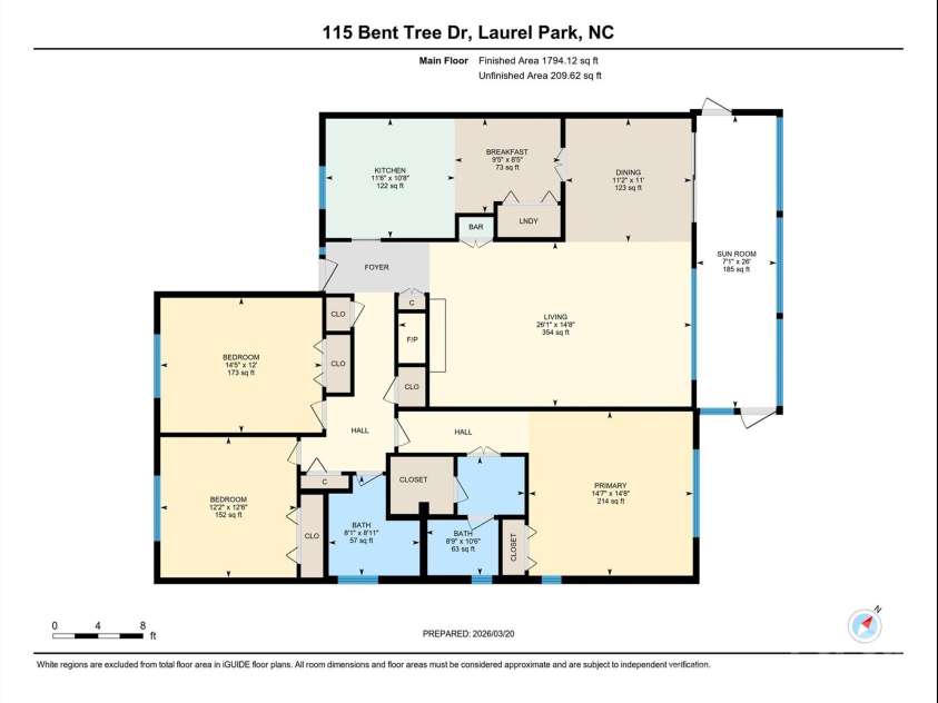 115 Bent Tree Drive, Hendersonville, NC 28739.  MLS# CAR4360026, YatesRealty ID 14102. Floorplan