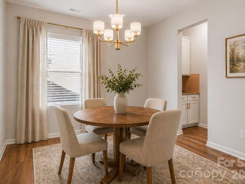 5048 Thomasville Drive, Belmont, NC 28012.  MLS# CAR4370628, YatesRealty ID 14111. Virtually Staged Dining Room