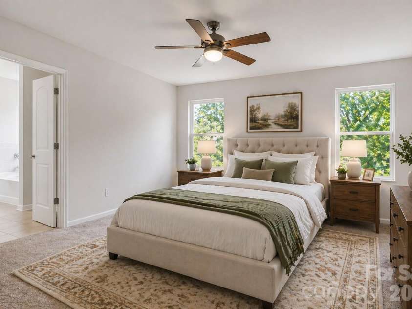 5048 Thomasville Drive, Belmont, NC 28012.  MLS# CAR4370628, YatesRealty ID 14111. Virtually Staged Primary Bedroom