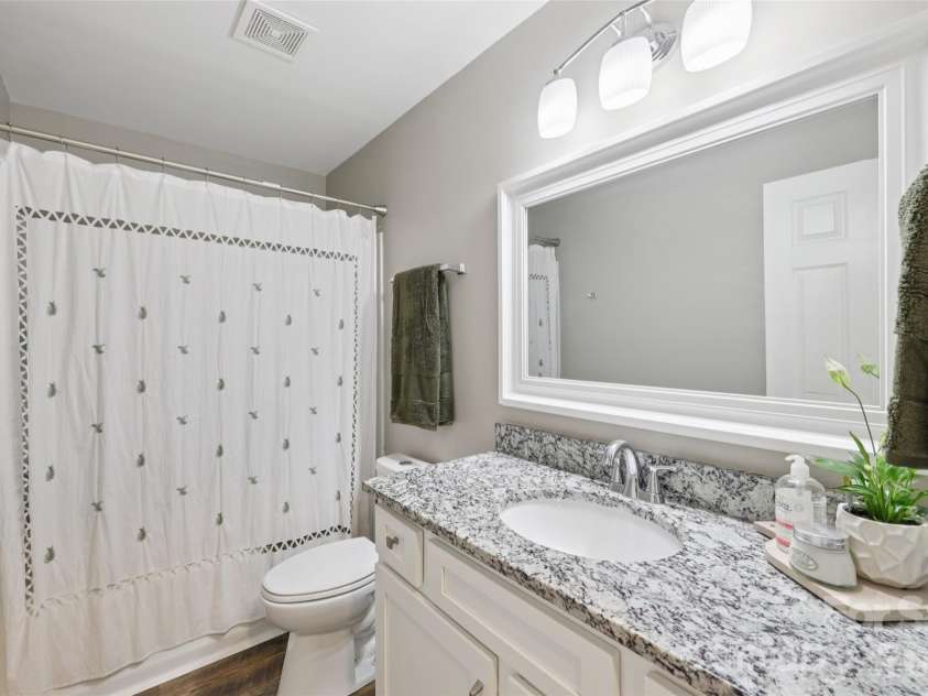 798 Pine Haven Circle, Clover, SC 29710.  MLS# CAR4359577, YatesRealty ID 14117. 1st Flr Full Bath w/granite counter top and framed mirror