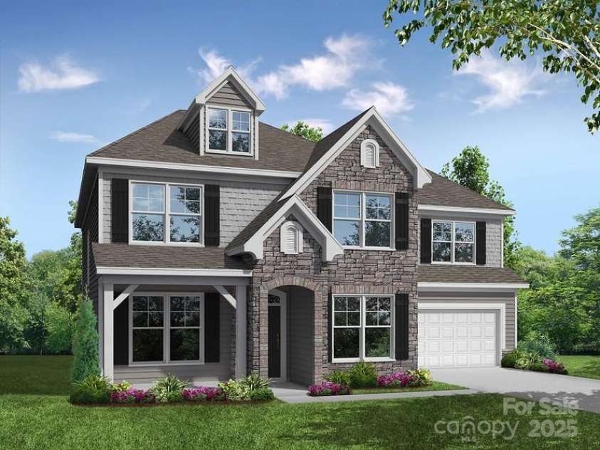 7211 Farmingdale Lane, Harrisburg, NC 28075.  MLS# CAR4243352, YatesRealty ID 14127. Colfax Elevation E featuring stone exterior