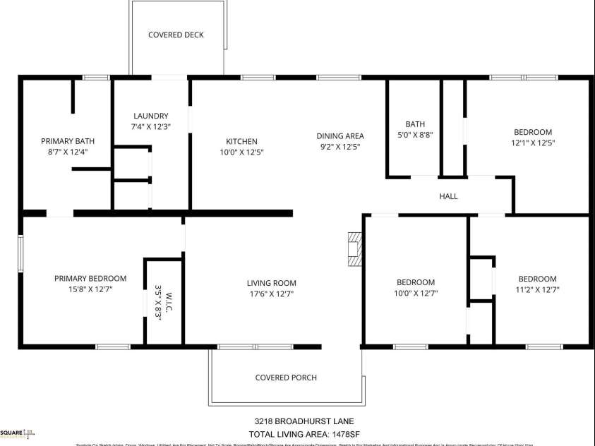 3218 Broadhurst Lane, Clover, SC 29710.  MLS# CAR4351560, YatesRealty ID 14202. Floor plan