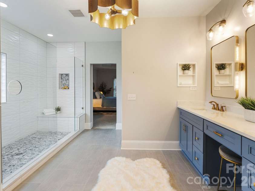 12644 Lahinch Court, Charlotte, NC 28277.  MLS# CAR4364918, YatesRealty ID 14234. Primary bathroom with oversized walk-in shower