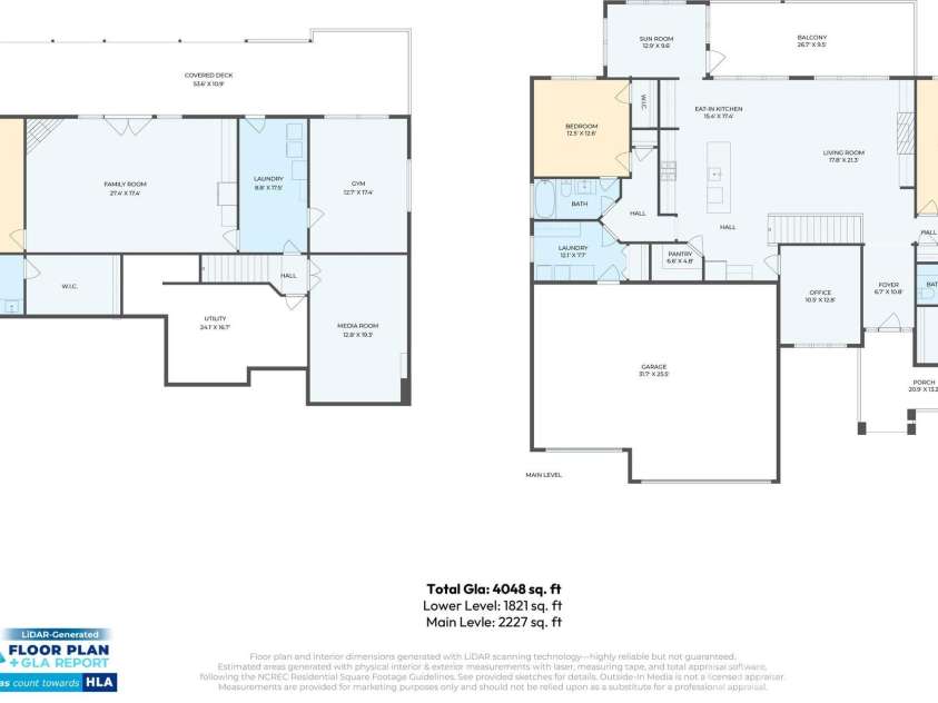 77 Village Pointe Lane, Asheville, NC 28803.  MLS# CAR4369181, YatesRealty ID 14283. Upper and lower level floor plan