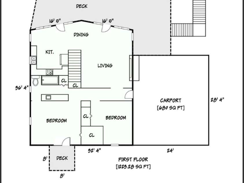 351 Kirkpatrick Road, Taylorsville, NC 28681.  MLS# CAR4367808, YatesRealty ID 14294. Floor Plan Main Level