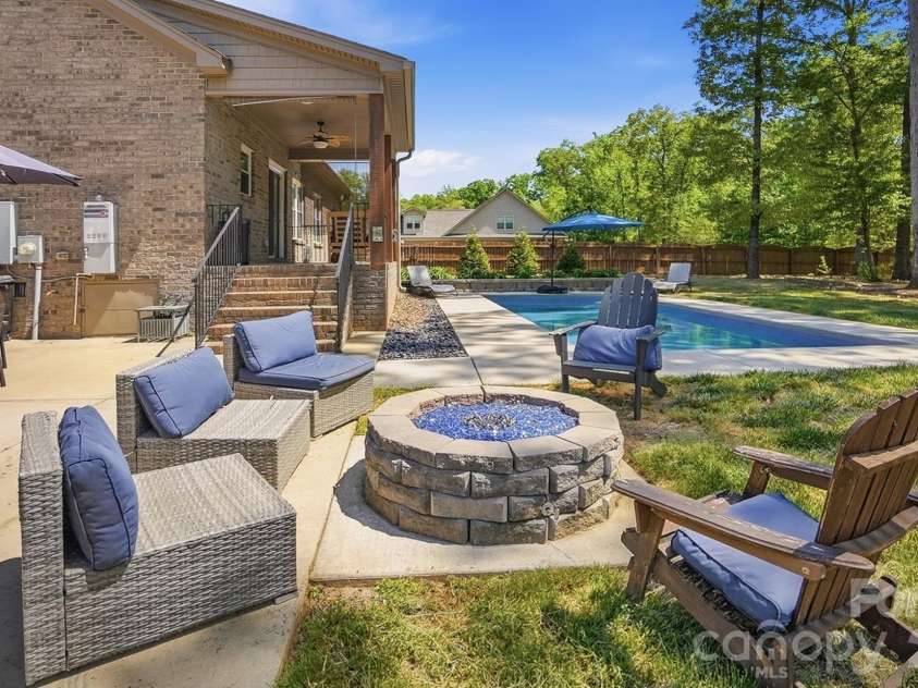 2008 McCollum Oaks Lane, Monroe, NC 28110.  MLS# CAR4366809, YatesRealty ID 14315. Gas Line Firepit