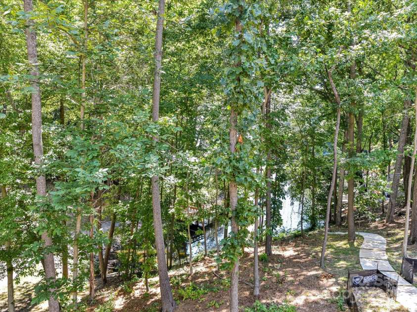 3830 Mill Run, Terrell, NC 28682.  MLS# CAR4284691, YatesRealty ID 14344. Current view from deck and trees can be limbed up for better view. 