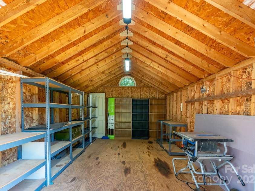 5356 Zion Church Road, Concord, NC 28025.  MLS# CAR4280055, YatesRealty ID 1436. Inside of the Shed 