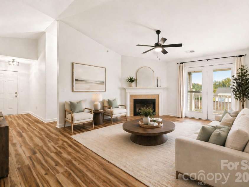 19777 Deer Valley Drive, Cornelius, NC 28031.  MLS# CAR4369434, YatesRealty ID 14389. Virtually Staged Living Room