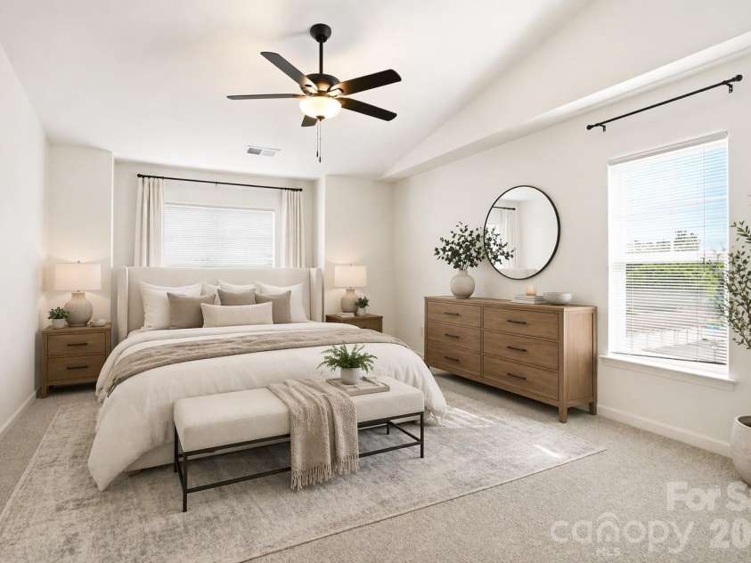 19777 Deer Valley Drive, Cornelius, NC 28031.  MLS# CAR4369434, YatesRealty ID 14389. Virtually Staged  Primary Bedroom