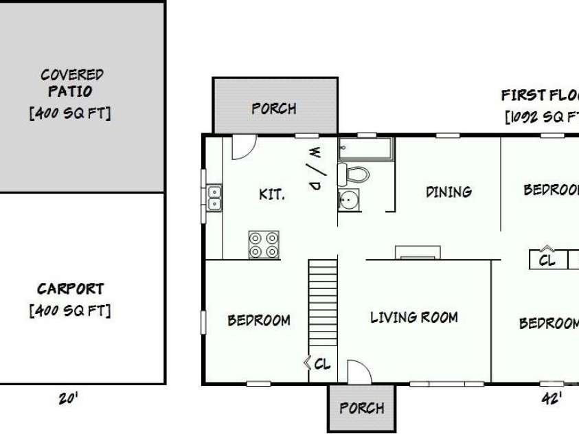 3132 7th Avenue, Conover, NC 28613.  MLS# CAR4259215, YatesRealty ID 14427. Main Floor Plan