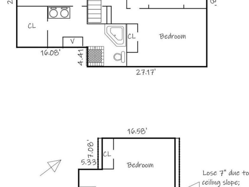 560 20th Avenue Court, Hickory, NC 28601.  MLS# CAR4323314, YatesRealty ID 14457. Second and third level floor plan