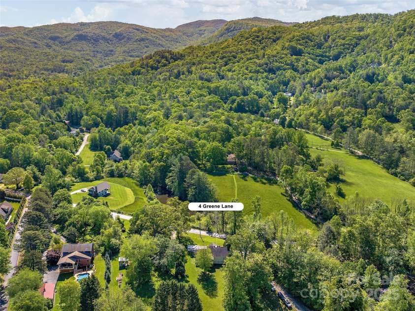 4 Greene Lane, Fletcher, NC 28732.  MLS# CAR4256056, YatesRealty ID 14458. Aerial view