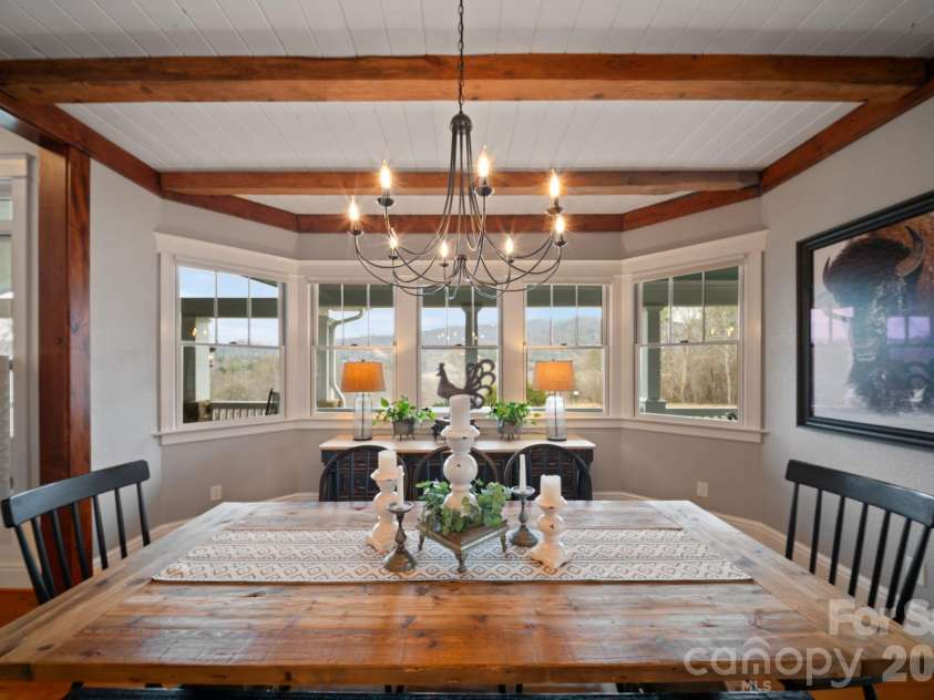 29 Bonnie Brae Drive, Weaverville, NC 28787.  MLS# CAR4352485, YatesRealty ID 14478. Dining with a view