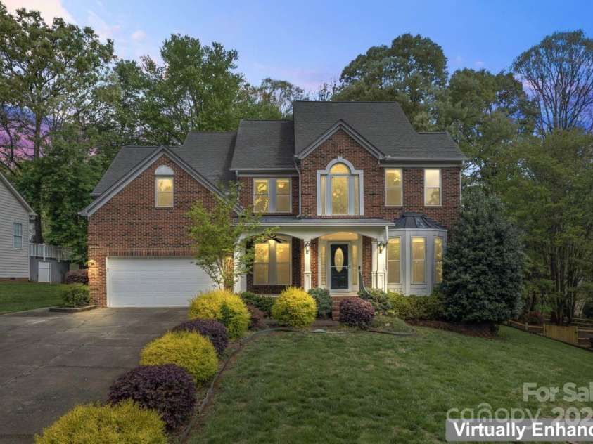 9009 Tayside Court, Huntersville, NC 28078.  MLS# CAR4247048, YatesRealty ID 14496. Virtually enhanced front view