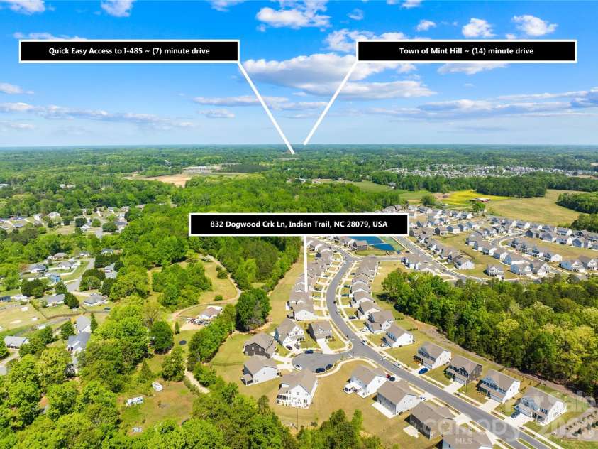 832 Dogwood Creek Lane, Indian Trail, NC 28079.  MLS# CAR4368918, YatesRealty ID 14501. 