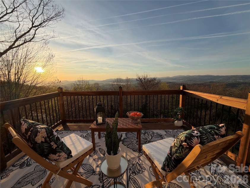 301 Forge Crest Drive, Mills River, NC 28759.  MLS# CAR4369584, YatesRealty ID 14515. Sunrise views from Main level deck
