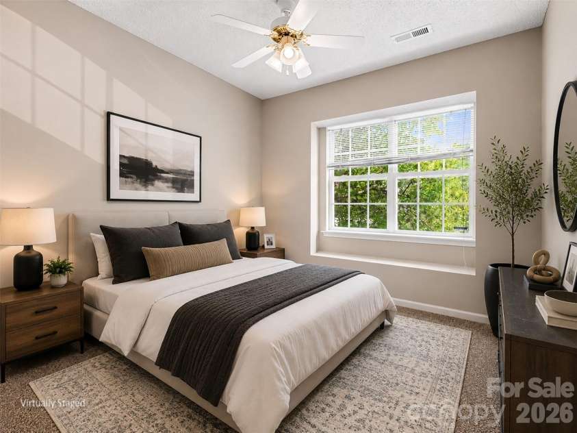 2132 Preakness Court, Charlotte, NC 28273.  MLS# CAR4370965, YatesRealty ID 14533. Bright and airy secondary bedroom virtually staged