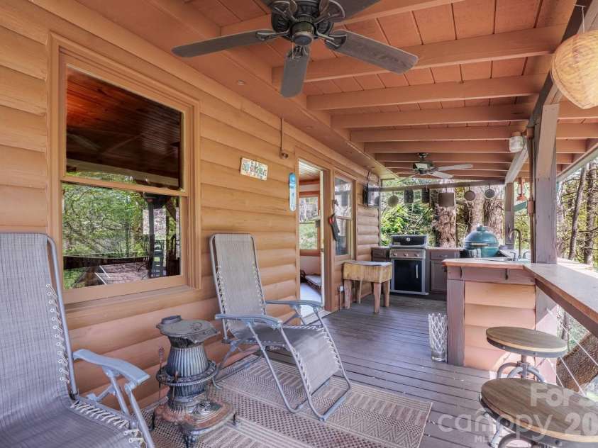 440 Huskey Road, Bryson City, NC 28713.  MLS# CAR4373659, YatesRealty ID 14570. Deck and Outdoor Kitchen Main House