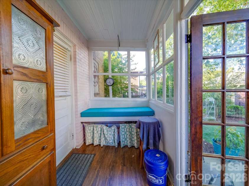 907 Edgewood Circle, Gastonia, NC 28052.  MLS# CAR4373699, YatesRealty ID 14571. Back Porch leading to Back Yard