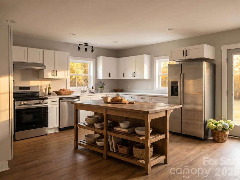 603 Hogan Farm Road, Seagrove, NC 27341.  MLS# CAR4372827, YatesRealty ID 14624. Virtually Staged Kitchen