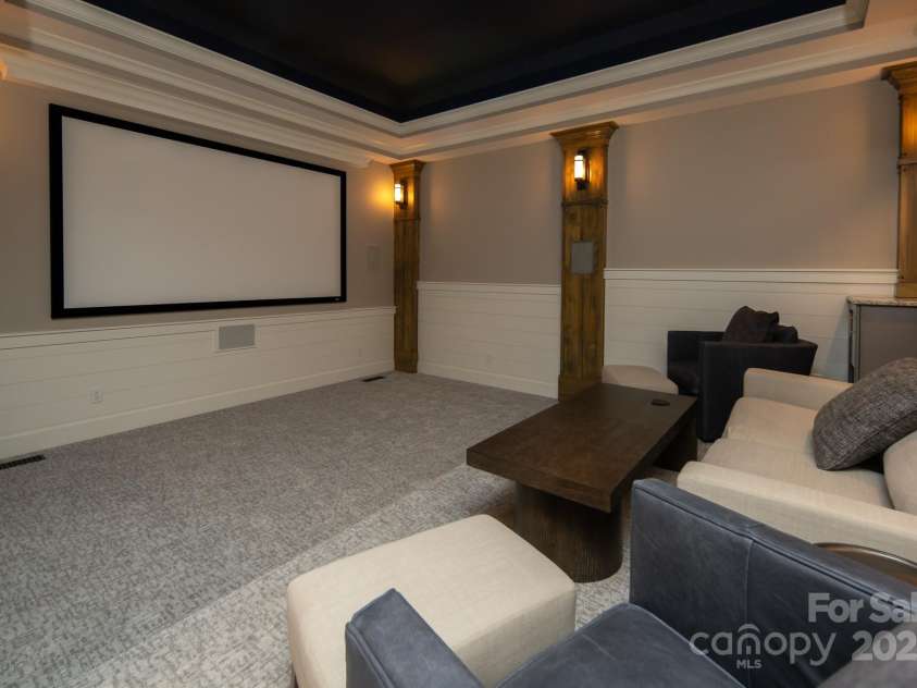 14 Twinflower Trail, Asheville, NC 28804.  MLS# CAR4231774, YatesRealty ID 14707. Theater room on lower level
