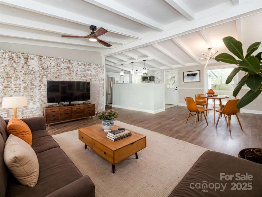 5426 Milford Road, Charlotte, NC 28210.  MLS# CAR4237264, YatesRealty ID 14716. Living Room and Dining Area - virtual staging