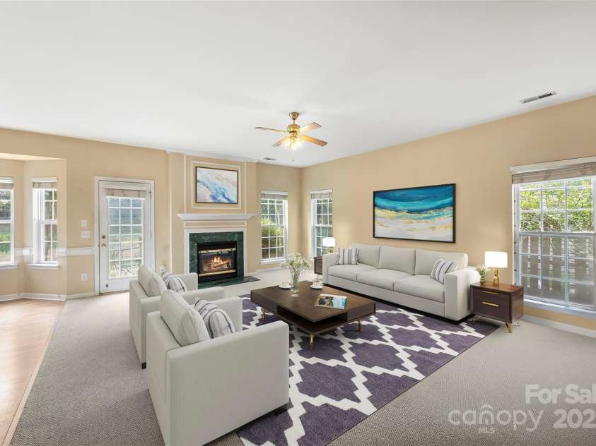 17240 Georgian Hall Drive, Charlotte, NC 28277.  MLS# CAR4296135, YatesRealty ID 1472. Greatroom virtually staged