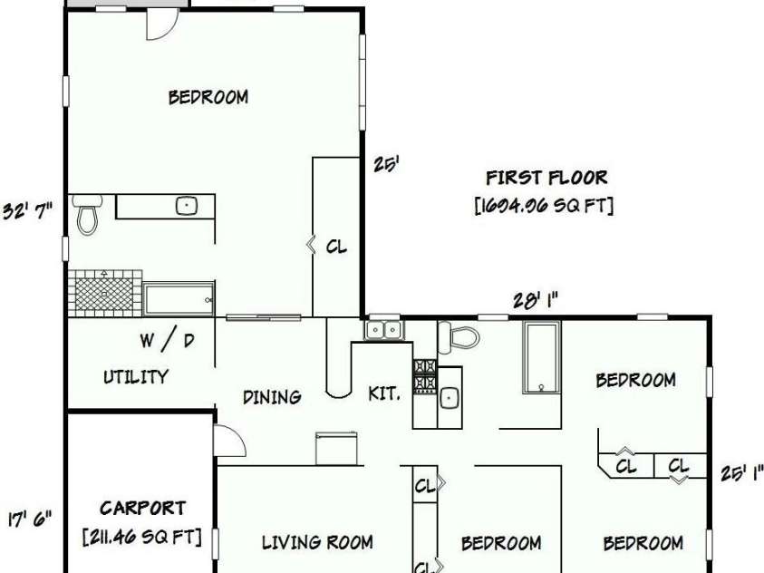 2212 10th Avenue, Hickory, NC 28601.  MLS# CAR4260965, YatesRealty ID 14724. Floor plan.