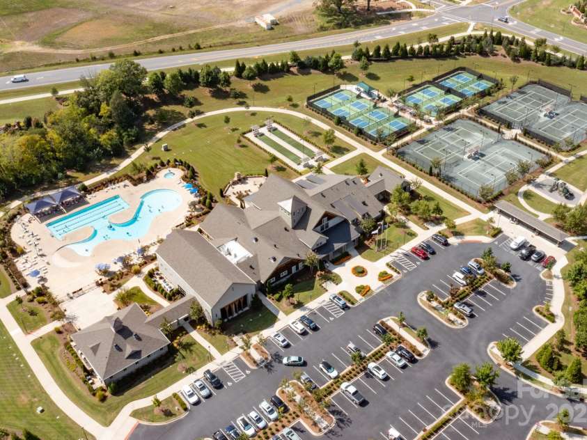 3087 Bartlett Street, Fort Mill, SC 29715.  MLS# CAR4177276, YatesRealty ID 14730. Aerial of Amenity Center