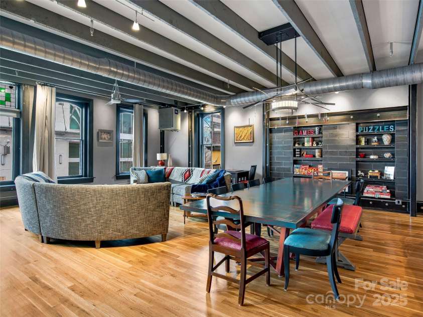 10 Patton Avenue, Asheville, NC 28801.  MLS# CAR4178413, YatesRealty ID 1474. Open living area with built-ins