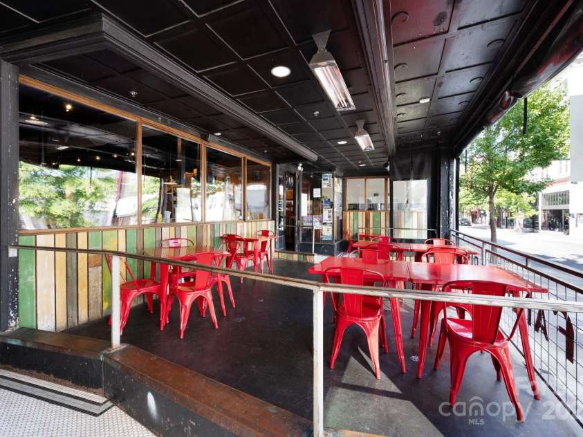 10 Patton Avenue, Asheville, NC 28801.  MLS# CAR4178413, YatesRealty ID 1474. Patio in front of restaurant on street level