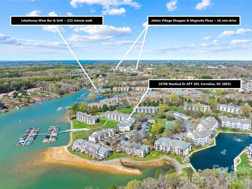18700 Nautical Drive, Cornelius, NC 28031.  MLS# CAR4357308, YatesRealty ID 14763. Amazing location on the lake in Cornelius! Boat slips some times come up for sale in the marina.