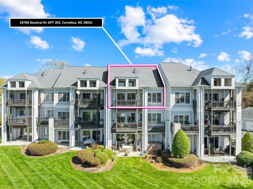 18700 Nautical Drive, Cornelius, NC 28031.  MLS# CAR4357308, YatesRealty ID 14763. Top Floor with views of the lake! 