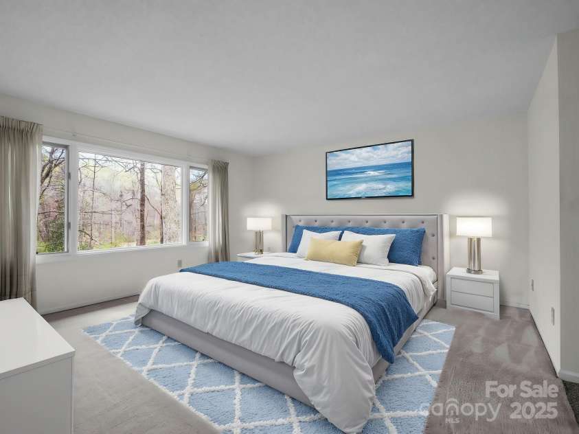 31 Hunting Country Trail, Tryon, NC 28782.  MLS# CAR4240091, YatesRealty ID 14777. Primary Bedroom Virtually Staged