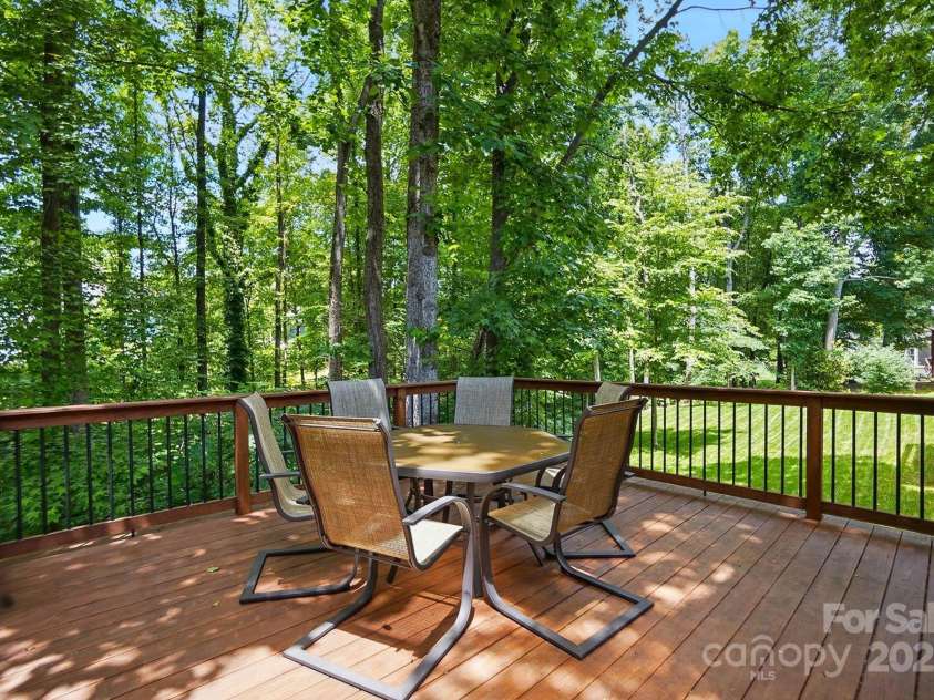 4612 Saxonbury Way, Charlotte, NC 28269.  MLS# CAR4263076, YatesRealty ID 14791. Deck with trees