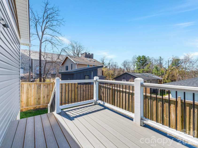 482 Booker Street, Asheville, NC 28803.  MLS# CAR4362039, YatesRealty ID 14819. Back deck with composite decking material