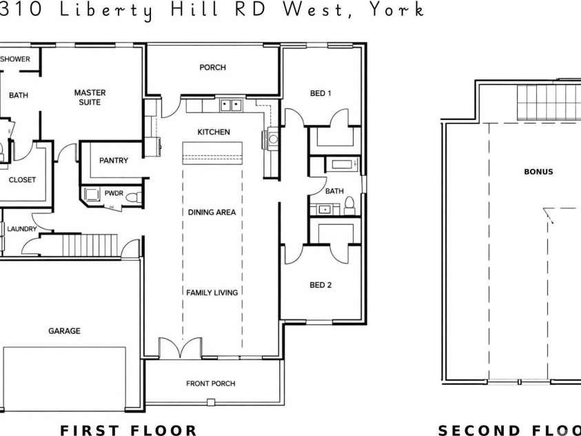 5310 Liberty Hill Road, York, SC 29745.  MLS# CAR4354185, YatesRealty ID 14827. Floor Plan Layout Sketch - May not be exact