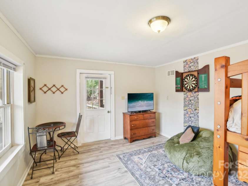 217 Chalet Road, Lake Lure, NC 28746.  MLS# CAR4232804, YatesRealty ID 14846. Downstairs/Basement Bunk Room